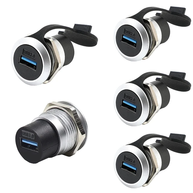 Alt view image 11 of 12 - PENGLIN 5PCS USB 3.0 Panel Mount Coupler, USB 3.0 Panel Mount Connector Female to Female Bulkhead Extension Adapter with Water/Dustproof cap