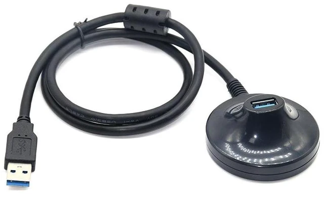 Alt view image 9 of 11 - The base of the USB3.0 extension cable is equipped with a magnetic ring and double shielding for high-speed expansion of the interface for connecting a computer to a USB flash drive and a mouse