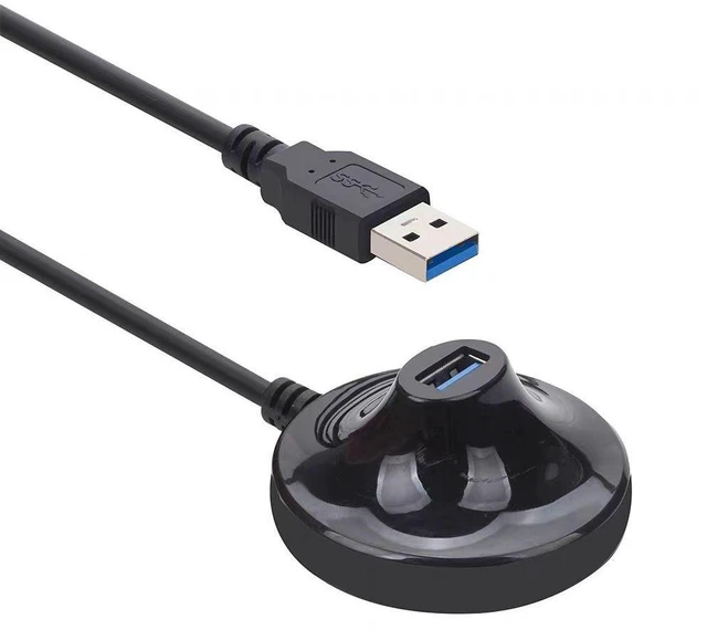 Alt view image 10 of 11 - The base of the USB3.0 extension cable is equipped with a magnetic ring and double shielding for high-speed expansion of the interface for connecting a computer to a USB flash drive and a mouse