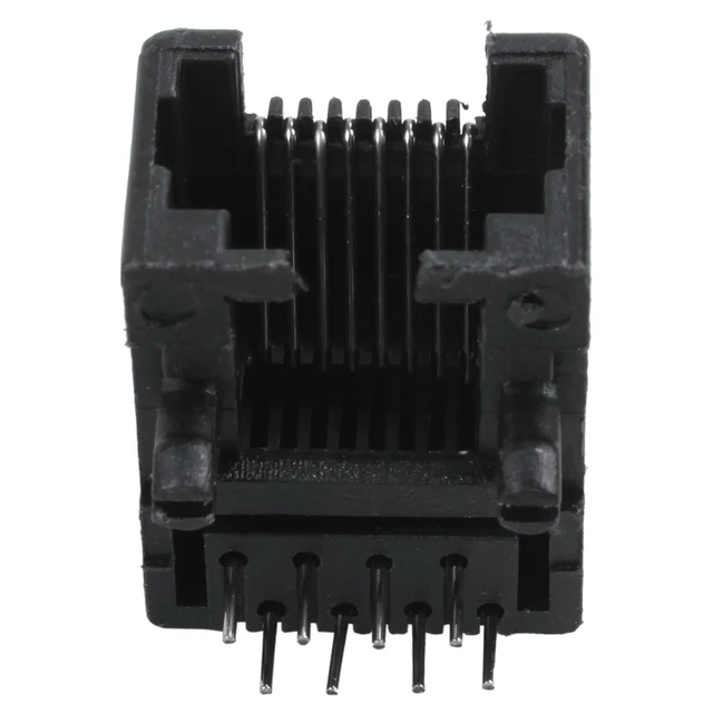 Alt view image 4 of 6 - 100Pcs RJ45 8P8C Computer Internet Network PCB Jack Socket Black