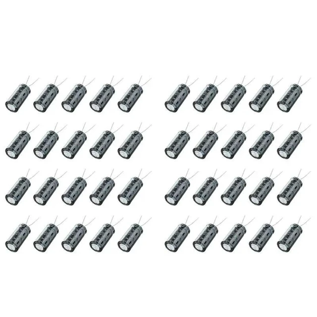 Alt view image 6 of 6 - 40 Pcs 1000Uf 50V 13X25mm Aluminum Electrolytic Capacitors Black