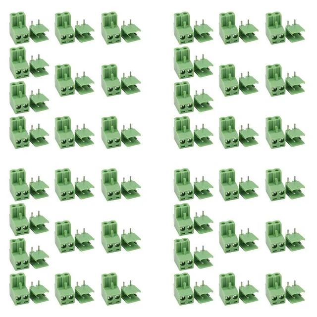Alt view image 5 of 6 - 40 Pcs 5.08Mm Pitch 2Pin Plug-In Screw PCB Terminal Block Connector Right Angle