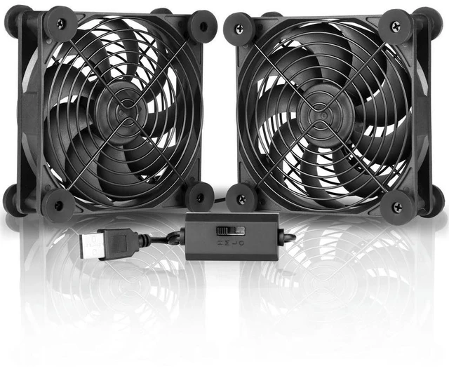Alt view image 4 of 6 - SXOOL Quiet Dual 120mm USB Fan with Speed Controller,for Receiver DVR Xbox Computer Cabinet Cooling single fan 1PCS
