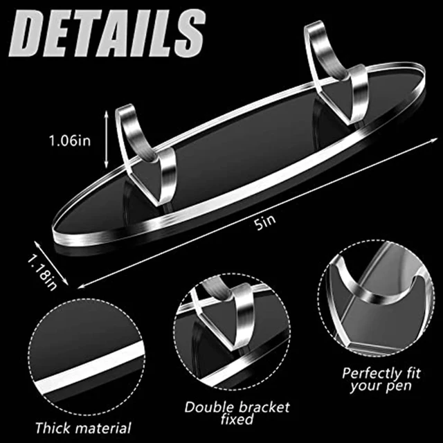 Alt view image 5 of 6 - 4 Pieces Acrylic Pen Holder Display Stand Pencil Display Holder Fountain Pen Ballpoint Pen Display Rack (Black)