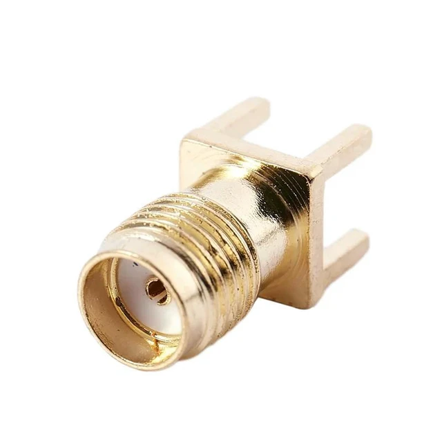Alt view image 10 of 12 - 20X SMA Female Jack Solder PCB Mount Straight RF Connector Gold