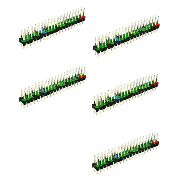 Alt view image 4 of 6 - 5 Pcs 2 X 20 Pin Male GPIO Header GPIO Connector Stacking Header Extend For Raspberry Pi Zero