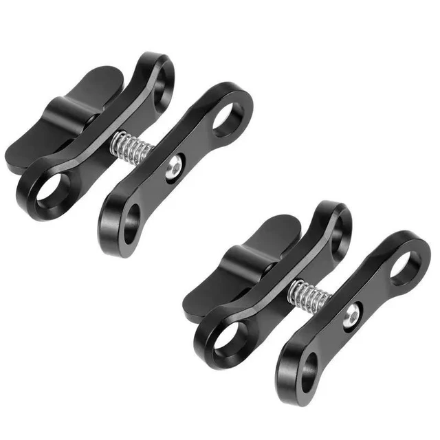 Alt view image 4 of 6 - 2X CNC Butterfly Clip Diving Clamp Light Connector Ball Head Mount Tripod Adapter For Go Pro 7 Sports SLR Cameras