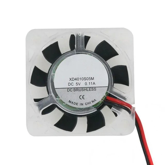 Alt view image 4 of 6 - 4010 silent brushless fan 4CM 5V DC3.7V-7.4V with blue LED light reverse connection protection