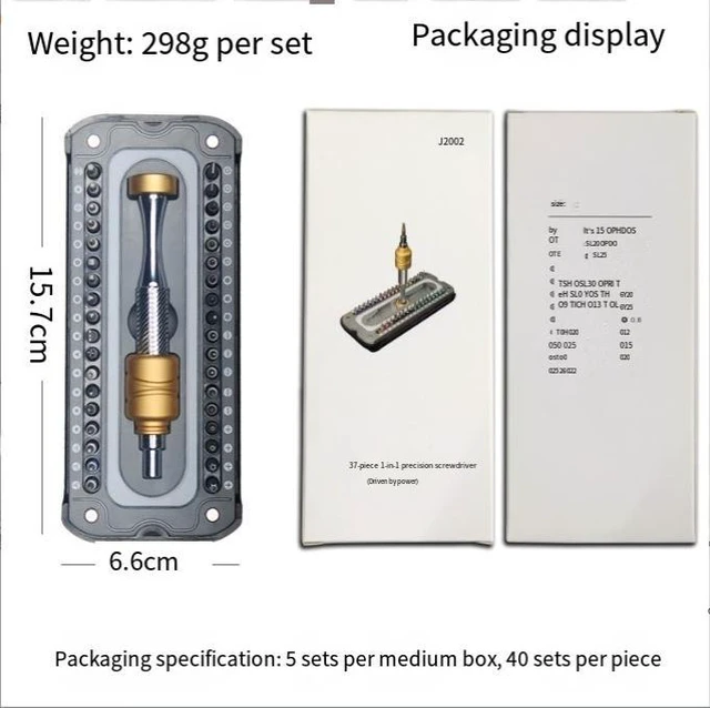 Alt view image 8 of 8 - 37-piece l-in-l screw kit for mobile phone repair, eyeglasses, notebook, tablet disassembly and multi-functional tool set