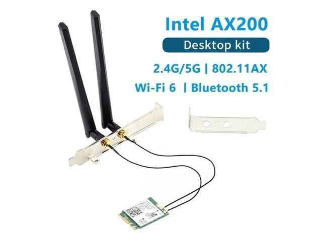 Alt view image 8 of 14 - 3000Mbps 802.11ax Wi-Fi 6 Desktop Kit Intel AX200 Bluetooth 5.1 Wifi Antenna Card 2.4G/5Ghz MU-MIMO AX200NGW Wifi Adapter For PC