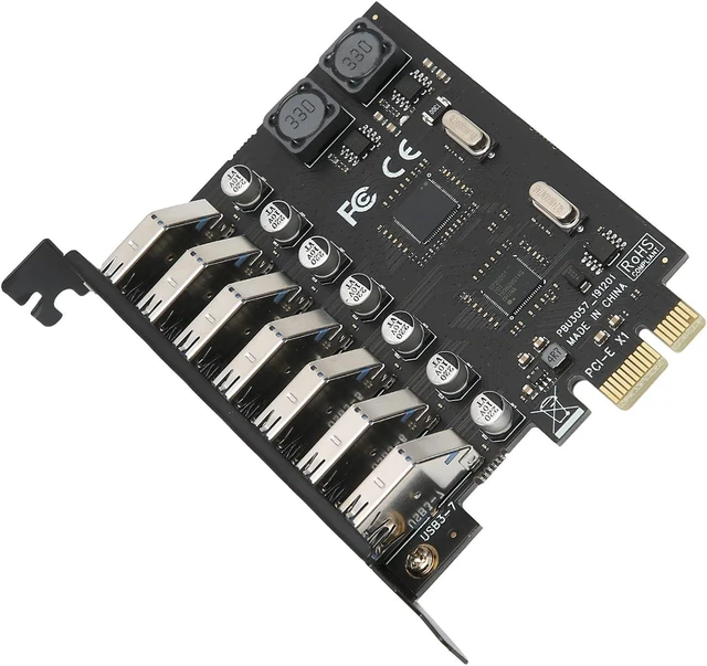 Alt view image 13 of 14 - 7 Port Expansion Card PCB, PCI Express to USB30. Expansion Card, 5Gbps Speed USB30. Self Powered Expansion Card with Main Control Board for Computer, Compatible with