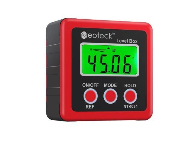 Alt view image 8 of 14 - Digital Angle Finder, Backlight LCD Digital Angle Gauge Protractor Inclinometer Bevel Box, Magnetic Base, Data Hold, IP54 Dust and Water Resistant- Red
