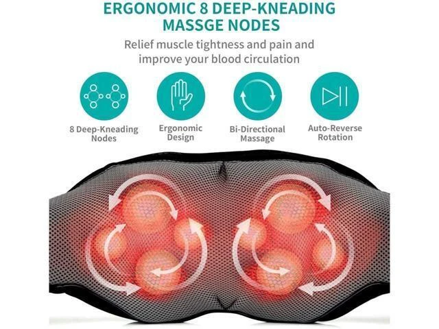 Alt view image 9 of 14 - Shiatsu Neck and Back Massager with Soothing Heat, Electric Deep Tissue 3D Kneading Massage Pillow for Shoulder, Leg, Body Muscle Pain Relief, Home, Office, and Car Use