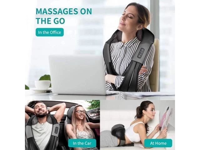 Alt view image 14 of 14 - Shiatsu Neck and Back Massager with Soothing Heat, Electric Deep Tissue 3D Kneading Massage Pillow for Shoulder, Leg, Body Muscle Pain Relief, Home, Office, and Car Use