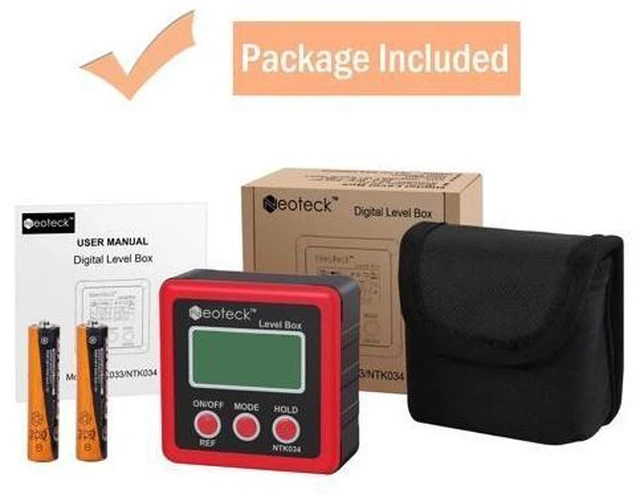 Alt view image 14 of 14 - Digital Angle Finder, Backlight LCD Digital Angle Gauge Protractor Inclinometer Bevel Box, Magnetic Base, Data Hold, IP54 Dust and Water Resistant- Red