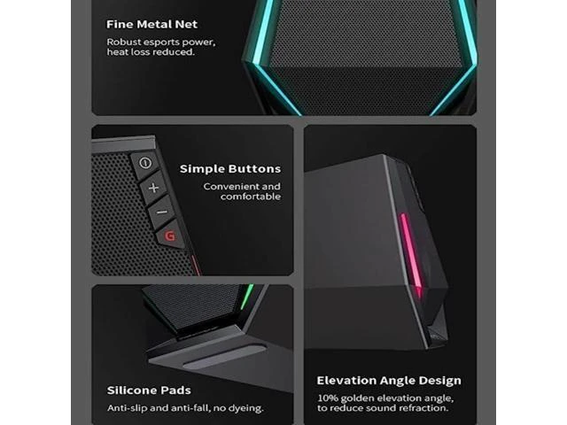 Alt view image 13 of 14 - Edifier G1500 Computer Speakers, Hecate Gaming Speakers with RGB, Bluetooth 5.3, USB Input, 3.5mm AUX Input Supported, Black
