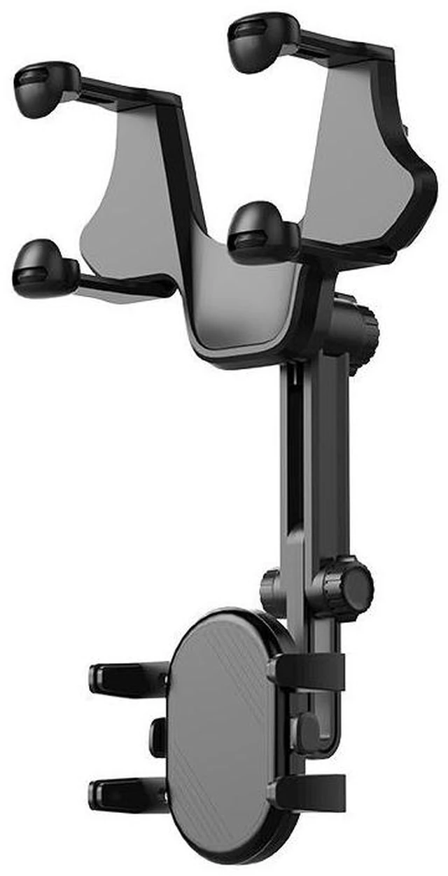 Alt view image 5 of 8 - product -Car reaniew mirror with mobile phone navigation bracket.Itcan be extended up and down and swiveled left and right, without
blocking the view.