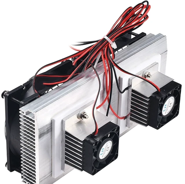 Alt view image 6 of 10 - Yrhrol Mini Air Conditioner DC 12V DIY Thermoelectric Peltier Refrigeration Cooling System Heat Sink Conduction Module Semiconductor Fridge Refrigeration Cooling System DIY Kit (Dual)
