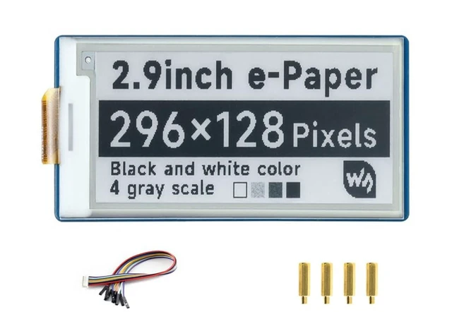 Alt view image 2 of 2 - for Raspberry Pi Pico 2.9inch E-Paper E-Ink Display Module Resolution 296×128 Black and White Color SPI Interface Partial Refresh Support Paper-Like Effect @(Pico-ePaper-2.9)