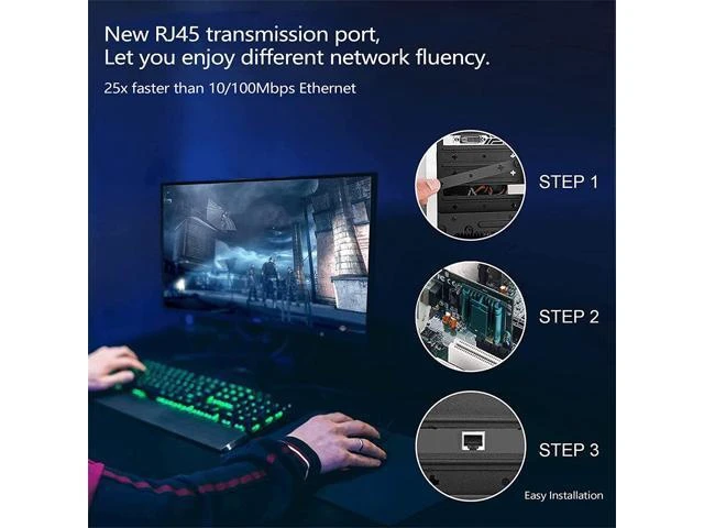 Alt view image 13 of 14 - 2.5GBase-T PCIE Network Card 2500/1000/100Mbps PCI Express Gigabit Ethernet Adapter, Network Adapter for PC, Supported Windows 11/10/8/7 and Mac 10.7 (Above)