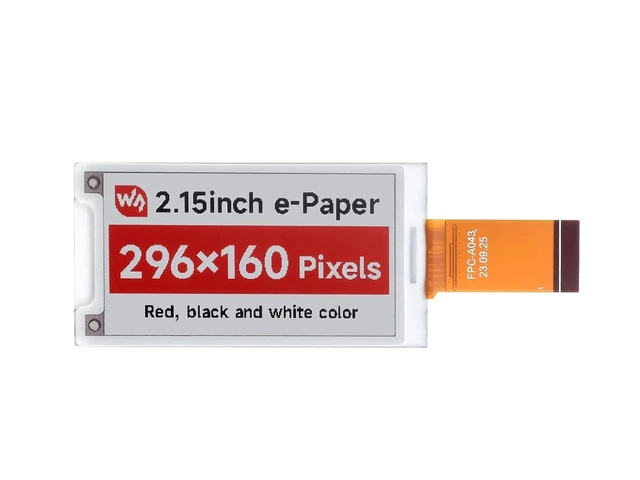 Alt view image 2 of 2 - 2.15inch E-Paper Display (B), Raw E-Ink Display, 296x160, Red/Black/White, SPI Interface, Without Driver Board @(2.15inch e-Paper (B))