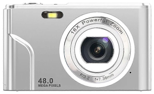 Alt view image 11 of 12 - Ecocleanpath 48MP Digital Camera with 16x Zoom, 1080P Video, 2.4" IPS Display & 32GB Card, Silver - Ideal for Travel & Graduation