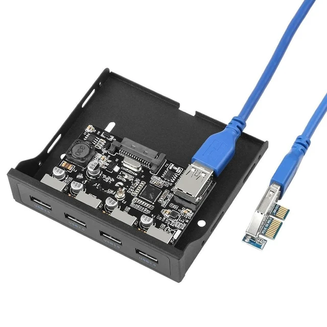 Alt view image 2 of 2 - FOR PCIE Two-port 19PIN USB3.0 Adapter Card PCI-E To 19-pin Front Panel Floppy Drive Expansion Card