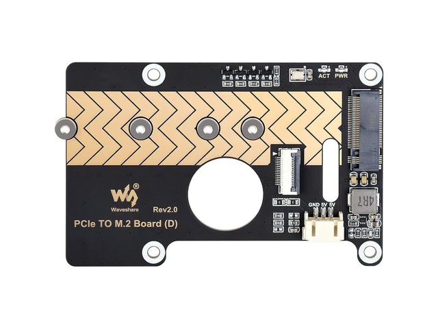 Alt view image 2 of 2 - PCIe to M.2 Adapter Board (D) for Raspberry Pi 5, Compatible with 2280/2260 / 2242/2230 Size NVMe Protocol M.2 SSD @(PCIe to M.2 Board (D))