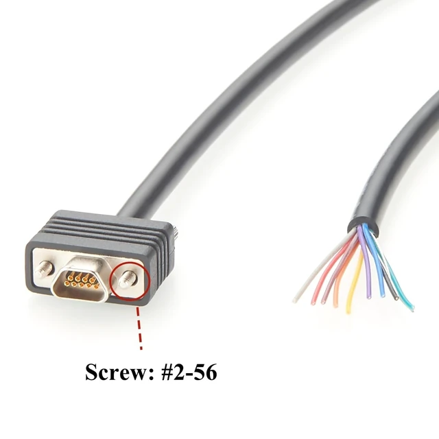 Alt view image 9 of 12 - Micro DB9 Female to Open Free End Cable Micro-D 9 Pin Serial Pigtail Cable Compatible with 834219044 (1.6M)