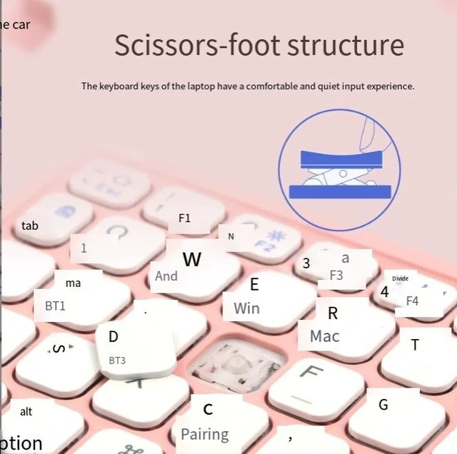 Alt view image 7 of 8 - New dual-fold Bluetoth keyboard, combined with makeup miror, portable, mini,ultra-thin, suitable for mobile phones, tablets, uniersal folding keyboard
