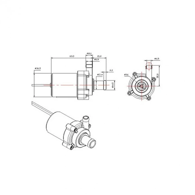 Alt view image 9 of 14 - DC 24V 12W Water Pump Food Grade Brushless Motor Pump for Aquarium Water Circulation System Water Pump