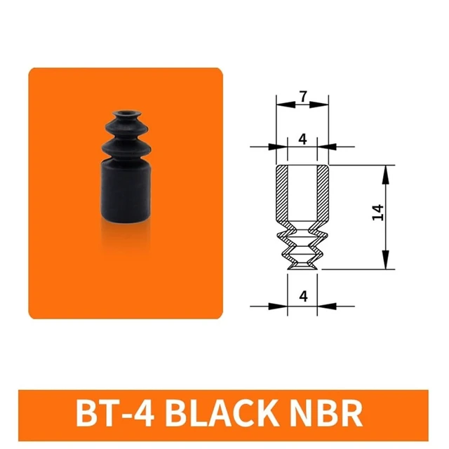 Alt view image 6 of 6 - 1Pcs BT-4/5/7/9 Mini Round Vacuum Sucker White Silicone 4MM 5MM 7MM 9MM Black NBR Flat Vacuum Suction Cup(BT-5 White)