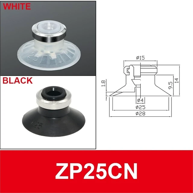 Alt view image 9 of 14 - 1Pcs Vacuum Air Sucker ZP-02/04/06/08UN/US ZP-06/08BN/BS ZP-6/8A ZP-10B White Black Pneumatic Vacuum Suction Cup(ZP25C,70R)