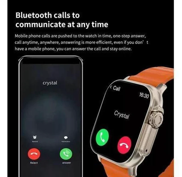 Alt view image 10 of 12 - New Watch 10 Ultra Smart Watch 49mm 2024 New NFC Men Women C90U Foreign Language Version - Orange