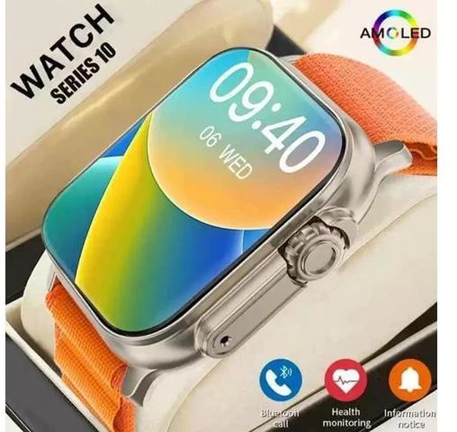 Alt view image 8 of 12 - New Watch 10 Ultra Smart Watch 49mm 2024 New NFC Men Women C90U Foreign Language Version - Orange