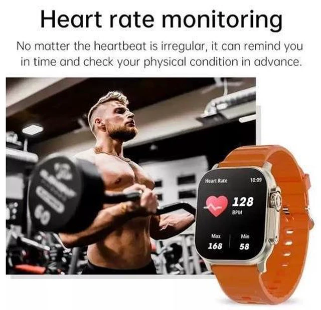 Alt view image 11 of 12 - New Watch 10 Ultra Smart Watch 49mm 2024 New NFC Men Women C90U Foreign Language Version - Orange