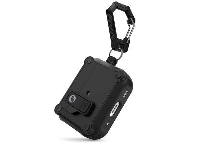Alt view image 8 of 14 - for Airpods Pro 2 Protective Cases Automatic Pop-up with Safety Lock Clip, Shockproof Hard Shell Cover with Keychain, Drop-Resistant for Apple AirPods-CP52P-BK