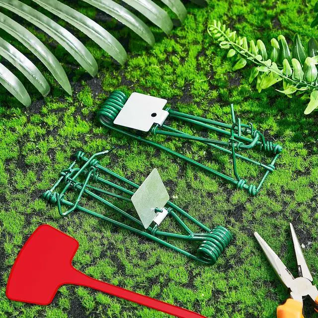 Alt view image 4 of 7 - Outdoor Gopher Trap Easy to Set Mole Trap Bulk Weather Resistant Gopher Killer Vole with Red T Type Labels for Lawn Garden Farm Grass Yard Protection (Green)