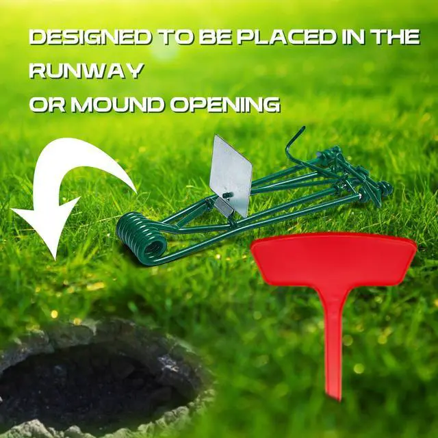 Alt view image 5 of 7 - Outdoor Gopher Trap Easy to Set Mole Trap Bulk Weather Resistant Gopher Killer Vole with Red T Type Labels for Lawn Garden Farm Grass Yard Protection (Green)