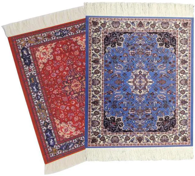 Main image of Rug Mouse Pad, 2 Pack Woven Rug Bohemian Style Carpet Mouse Pad for Table Décor