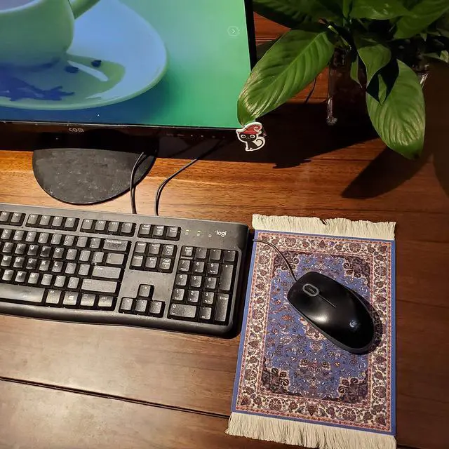 Alt view image 4 of 5 - Rug Mouse Pad, 2 Pack Woven Rug Bohemian Style Carpet Mouse Pad for Table Décor