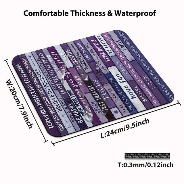 Alt view image 2 of 6 - Today is A Perfect Day Inspirational Quote Mouse Pad, Purple Blue Desk Mat