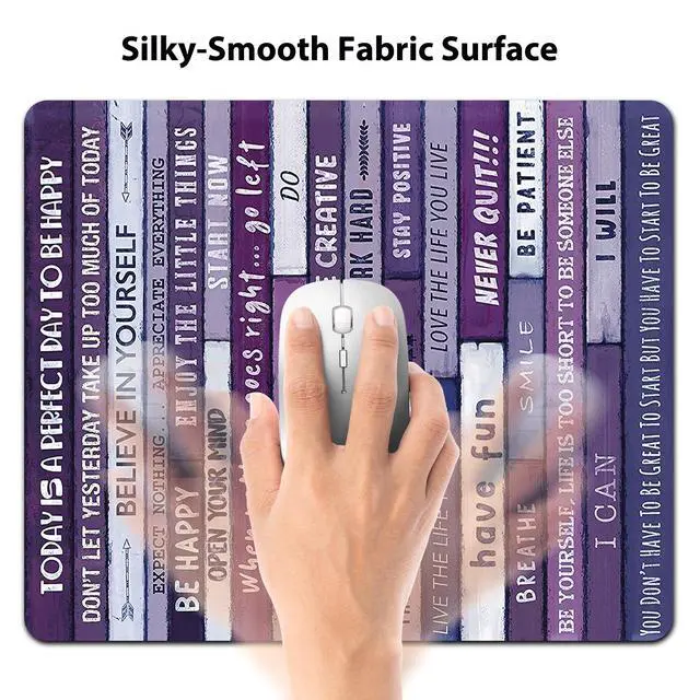 Alt view image 3 of 6 - Today is A Perfect Day Inspirational Quote Mouse Pad, Purple Blue Desk Mat