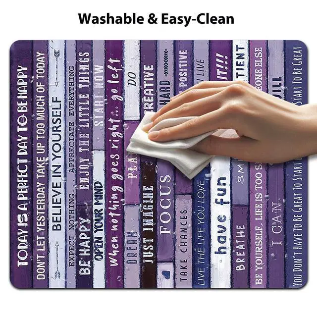 Alt view image 5 of 6 - Today is A Perfect Day Inspirational Quote Mouse Pad, Purple Blue Desk Mat