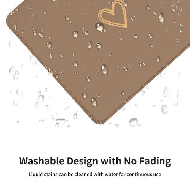 Alt view image 3 of 7 - Square Aesthetic Cute Heart Mouse Pad,Office Home Personalized Mouse Mat Design,Waterproof Funny Mousepad,Non-Slip Rubber Base Computer Mouse Pads for Wireless Mouse,Brown