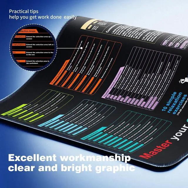 Alt view image 3 of 7 - Excel Cheat Sheet Desk padContains 9 Major Excel Function modules XL Size