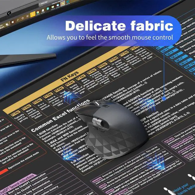 Alt view image 5 of 7 - Excel Cheat Sheet Desk padContains 9 Major Excel Function modules XL Size