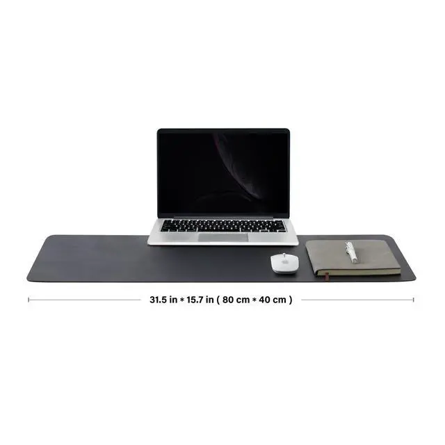 Alt view image 2 of 7 - Cork Desk Mat - Dual-Sided Desk Pad for Office and Home - Desk Organization and Accessories - Ideal for Large Mouse Pad and Desk Mats on Top of Desks(Black,80cmx 40cm)