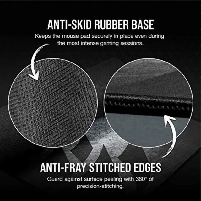 Alt view image 6 of 7 - Extended XL Premium Spill-Proof Cloth Gaming Mouse Pad 36.6 Width x 15.7 Height Surface Black/Gray
