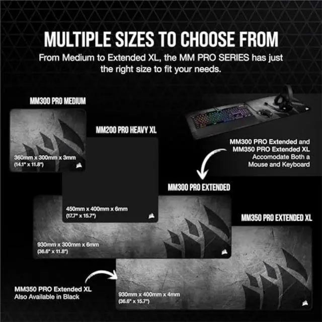 Alt view image 7 of 7 - Extended XL Premium Spill-Proof Cloth Gaming Mouse Pad 36.6 Width x 15.7 Height Surface Black/Gray